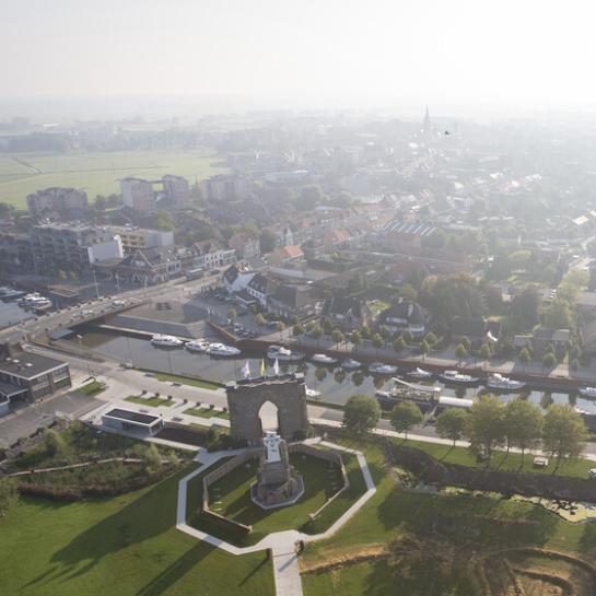 Luchtbeeld van Diksmuide
